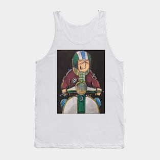 Retro Scooter, Classic Scooter, Scooterist, Scootering, Scooter Rider, Mod Art Tank Top